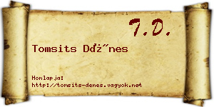 Tomsits Dénes névjegykártya